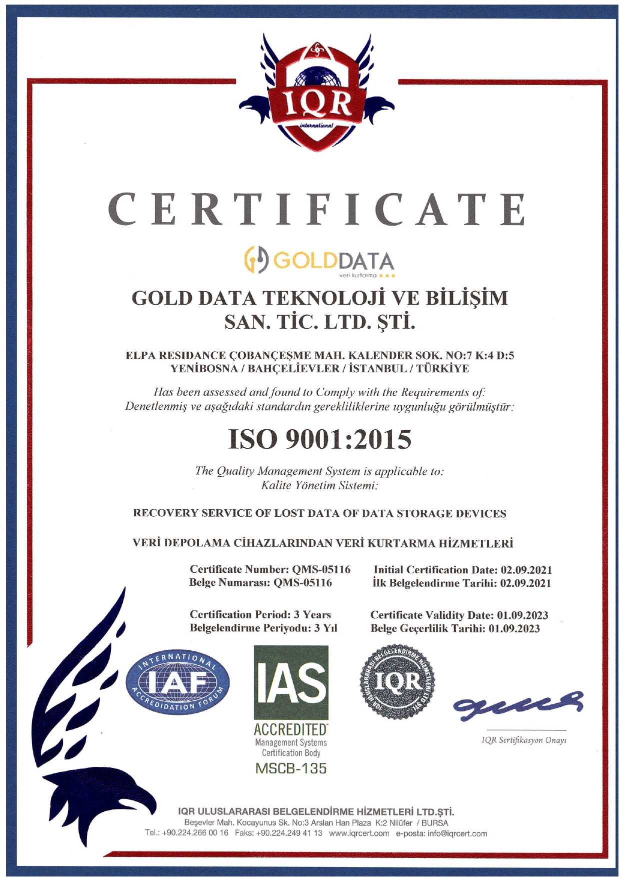 IQR ISO 9001:2015