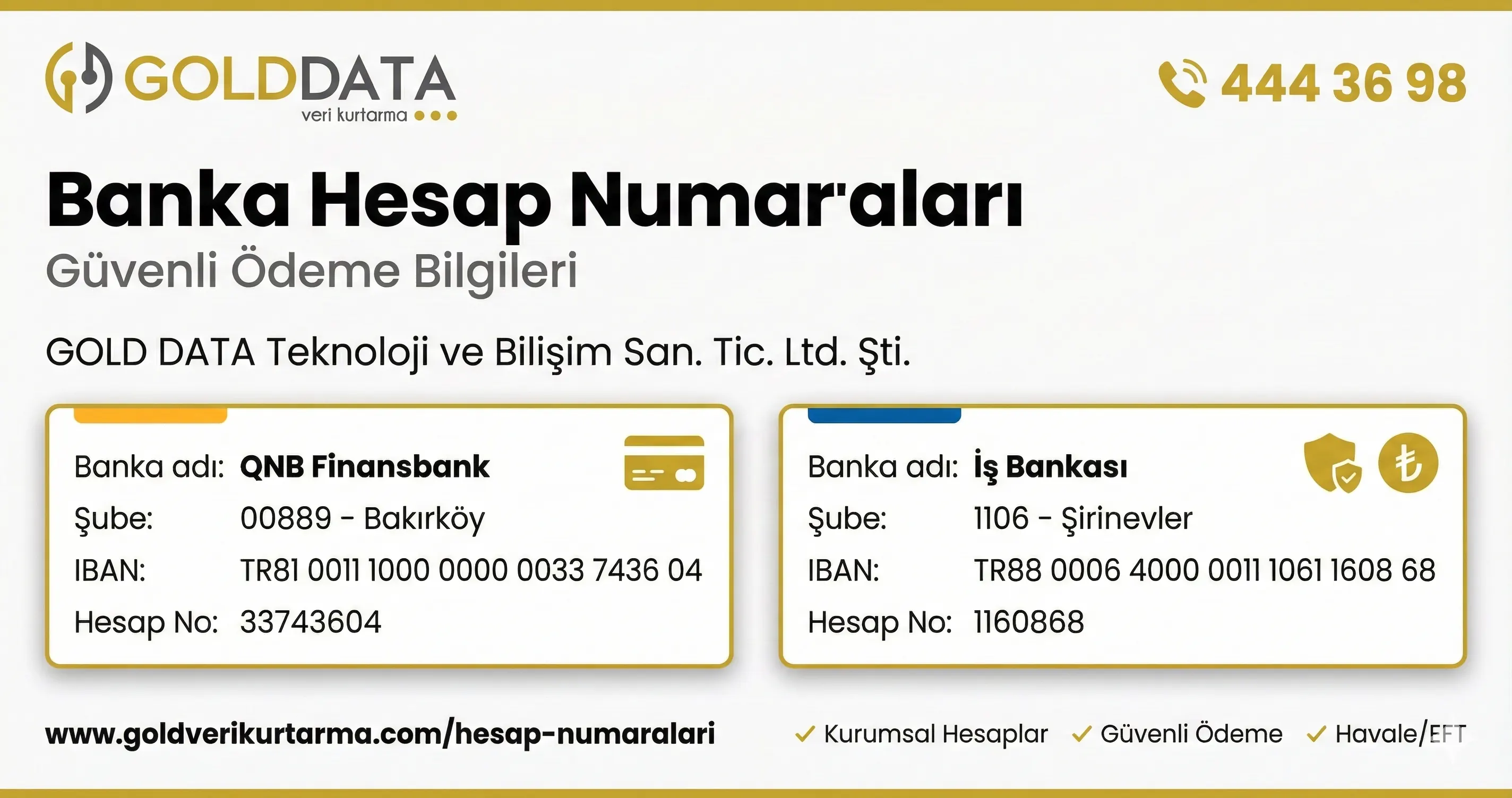 Banka Hesap Numaraları | Ödeme Bilgileri