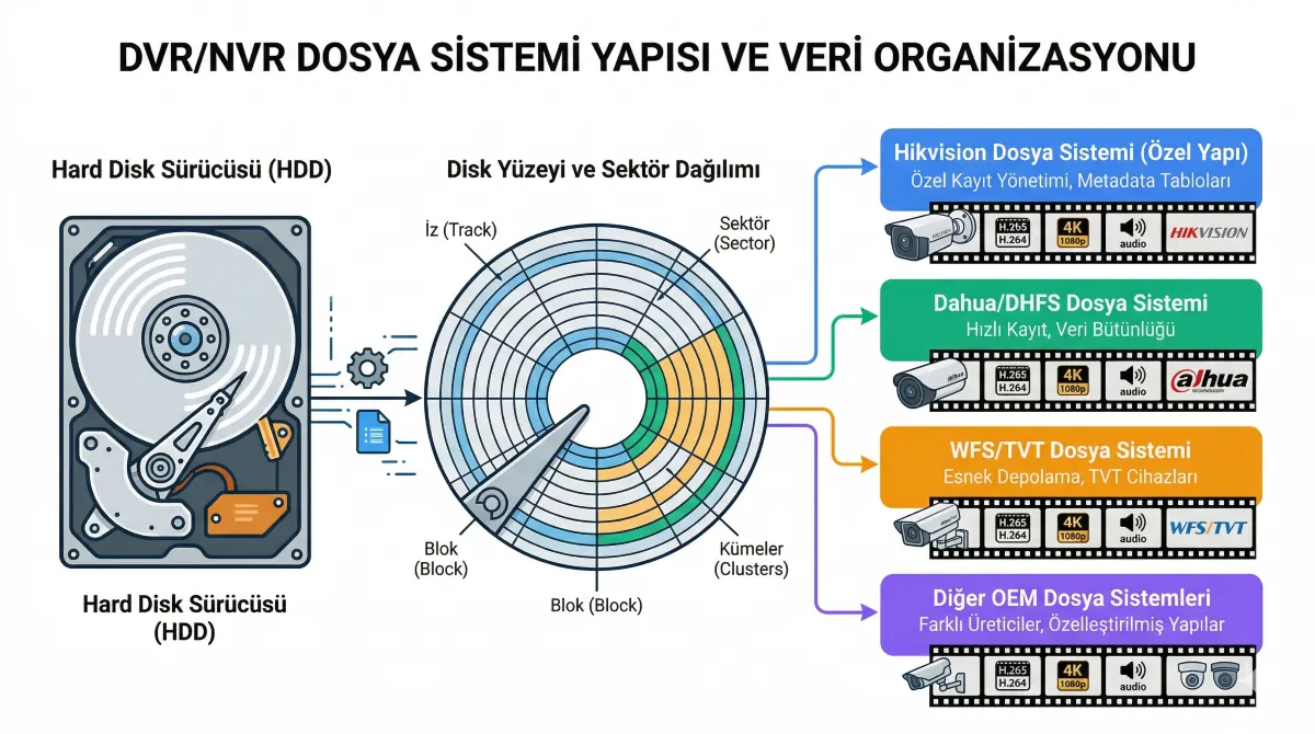 DVR NVR Dosya Sistemleri ve Video Formatları - Üreticiye Özel Yapılar