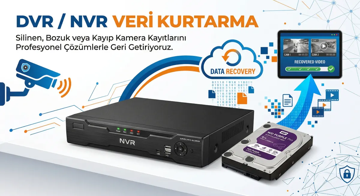 DVR NVR Veri Kurtarma Hizmeti - CCTV Güvenlik Kamerası Kayıt Kurtarma