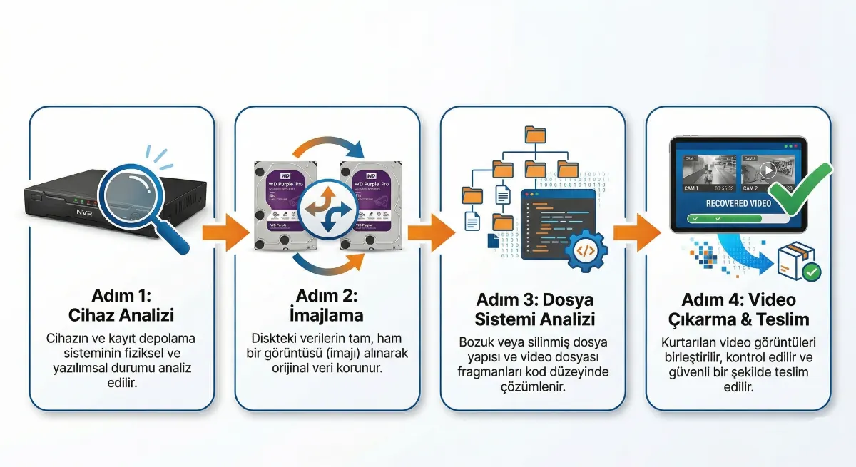 DVR NVR Veri Kurtarma Aşamaları - Profesyonel CCTV Kurtarma Süreci