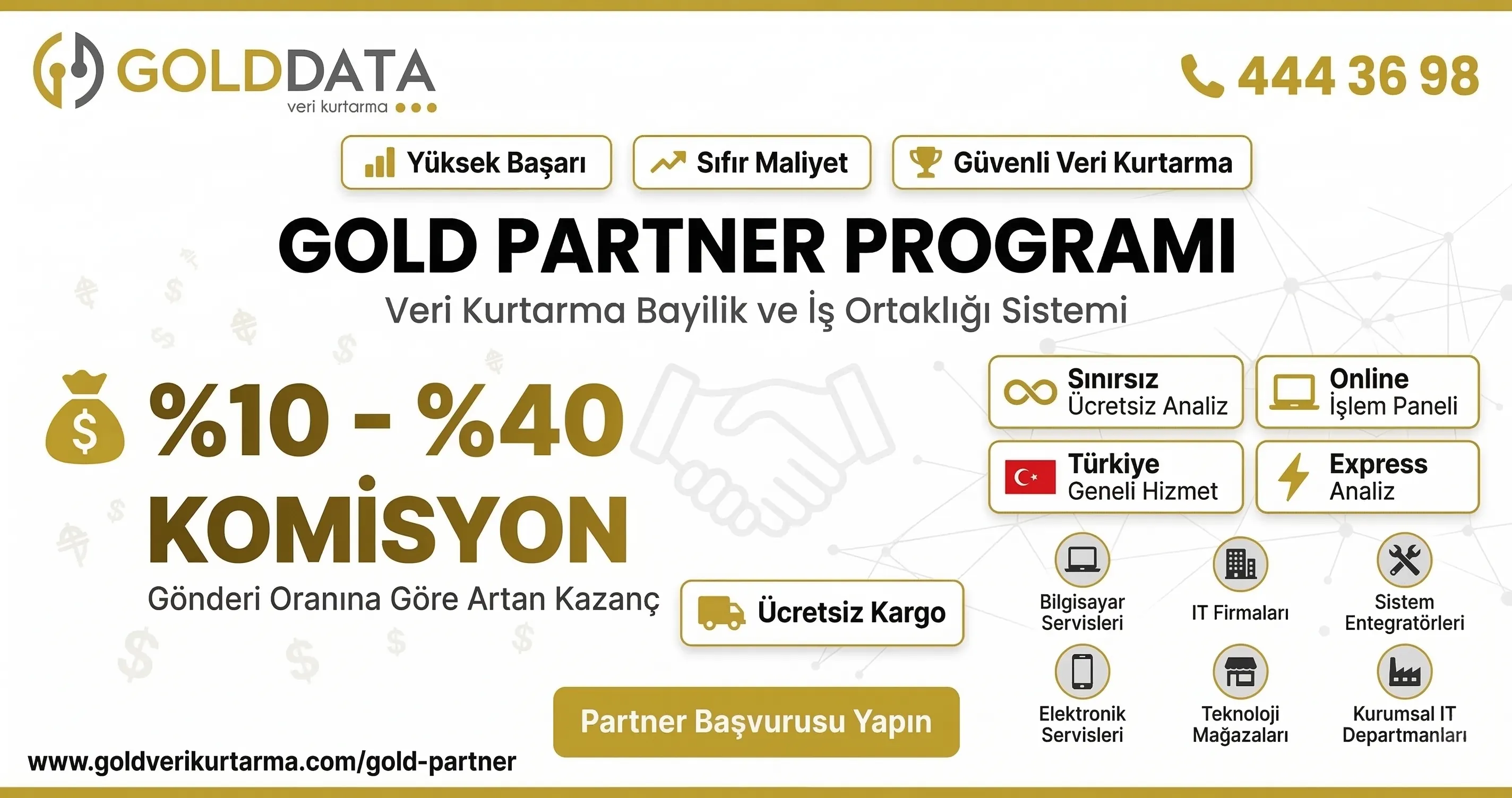 Türkiyenin En iyi veri kurtarma merkezinin partneri olun.