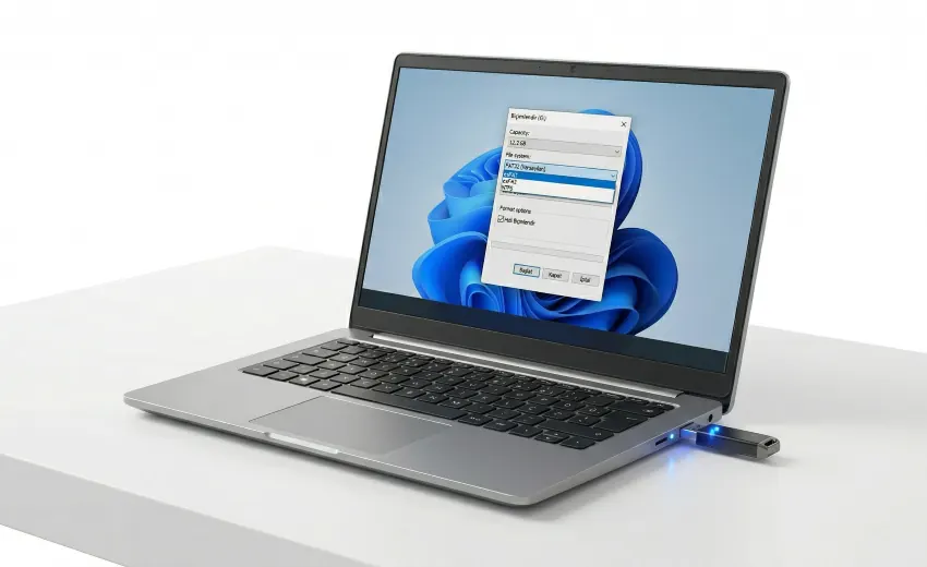 USB Flash Bellek Biçimlendirme - Windows Biçimlendirme Ekranı ve USB Flash Bellek